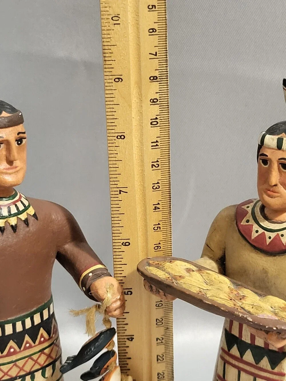 Randy Tate Native American Man Woman Pair Thanksgiving Harvest Decor Folk Art